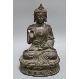 A large bronze Chinese Buddha height 38cm