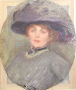 Albert de Belleroche (1864-1944)oil on canvasPortrait sketch of a lady probably Mrs Harry Vane