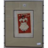Dudley Hardy, colour advertisement print, 'A Gaiety Girl', overall 36 x 25cm