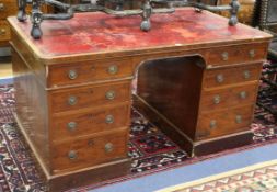 An early 19th century mahogany pedestal desk W.140cm