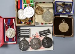 A group of medals; QSA, KSA etc, see listing below 1. QSA with Transvaal, Driefontein, Paadeberg &