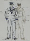 A collection of fourteen original costume designs for Glyndebourne and other stage productions,