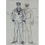 A collection of fourteen original costume designs for Glyndebourne and other stage productions,