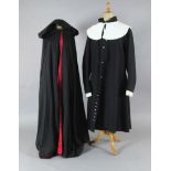 A collection of capes, priests robes, ladies skirts, etc.