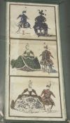 Early 19th century Italian School, six watercolours, depicting couples in costumes and a scene of