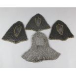 Macbeth: Three matching chain mail hoods and another similar soldier's hood