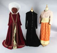 Don Carlos; Maria Stuarda and Il Trovatore: A rail with a maroon velvet two piece ruff and red wig