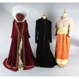 Don Carlos; Maria Stuarda and Il Trovatore: A rail with a maroon velvet two piece ruff and red wig