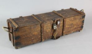 A large stage prop wooden rifle musket box