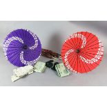 Madam Butterfly: Seven ladies wigs used for various characters, together with six paper parasols and