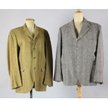 A collection of twelve various wool jackets and twenty pairs of trousers, in various sizes