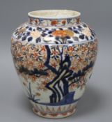 A Japanese Arita baluster vase, late 17th/early 18th century decorated in Imari palette height 25.