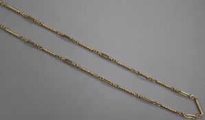 A 9ct gold ropetwist and long-link chain