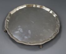 A George V silver salver, by Goldsmiths & Silversmiths Co Ltd, London, 1911, 31cm, 26.5 oz.