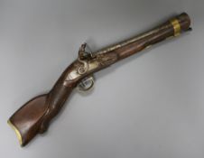 An Indian replica flintlock blunderbuss length 54cm