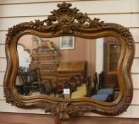 A giltwood and composite wall mirror W.88cm