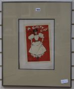 Dudley Hardy, colour advertisement print, 'A Gaiety Girl', overall 36 x 25cm