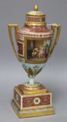 A Vienna style porcelain urn height 33cm