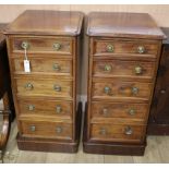A pair of Victorian mahogany pedestal chests of drawers W.42.5cm