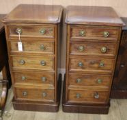 A pair of Victorian mahogany pedestal chests of drawers W.42.5cm
