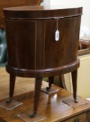 A Georgian style inlaid mahogany wine cooler W.54cm