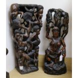 Two hardwood carvings tallest 61cm