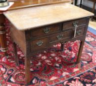 A country Chippendale oak side table/lowboy W.87cm