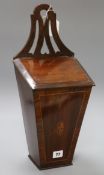 A Sheraton period mahogany candle box