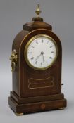 An Edwardian inlaid mantel clock height 29.5cm