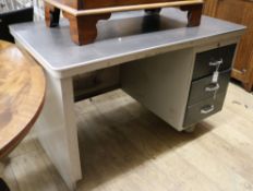 An ODA single pedestal metal desk W.126cm