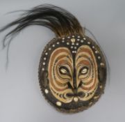 A cowrie inset Sepik River ancestory mask length 29.5cm