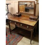 An Edwardian inlaid mahogany dressing table W.107cm