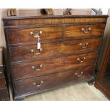 A George III mahogany chest of drawers W.124cm