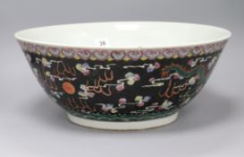 A Chinese famille noire bowl diameter 41cm