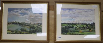 Frank Archer (1912-1995), pair of watercolour and gouache, Warbleton Church, signed and dated