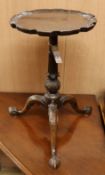 A Chippendale revival mahogany tripod table Width of base 46cm