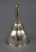 A late 18th/early 19th century Scottish silver wine funnel by William & Patrick Cunningham, 13cm.