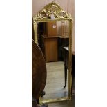 A gilt and marble console table and a gilt pier glass 63cm and W.50cm