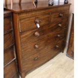 A Victorian Scottish mahogany chest of drawers W.119cm