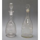 Two glass decanters tallest 35.5cm