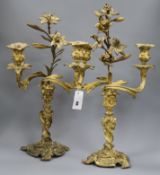 A pair of Victorian ormolu candelabra height 57cm