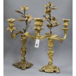 A pair of Victorian ormolu candelabra height 57cm