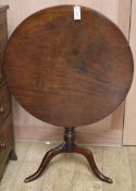 A George III mahogany circular snap-top tea table W.75cm