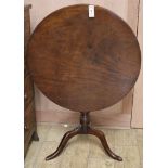 A George III mahogany circular snap-top tea table W.75cm