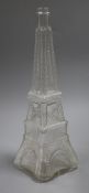 A Benoit Sevres Toulouse French glass oil bottle and stopper in the form of The Eiffel Tower