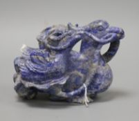 A Chinese lapis lazuli carving of ducks height 11.5cm