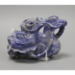 A Chinese lapis lazuli carving of ducks height 11.5cm