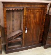 A 19th century flame mahogany bookcase W.119cm