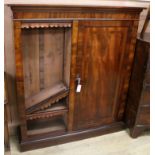 A 19th century flame mahogany bookcase W.119cm