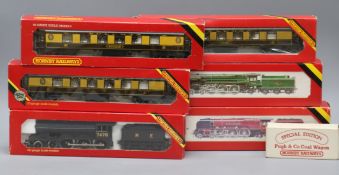 Hornby - 00 gauge - three locomotives and tenders; BR standard class R063 Britannia, R150 LNER B12/3